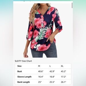 NEW 3/4 Sleeve Hawaiian Shirt Size Large